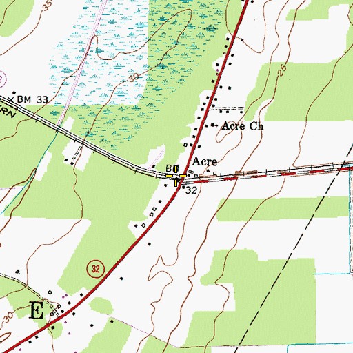 Topographic Map of Acresville Post Office (historical), NC