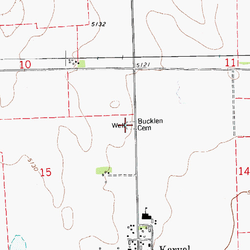 Topographic Map of Bucklen Cemetery, CO