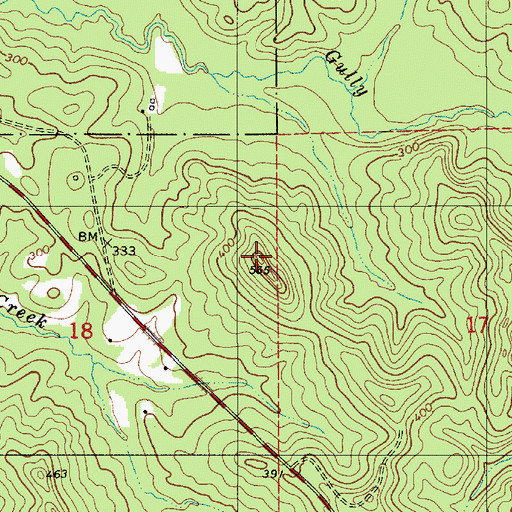 Topographic Map of Wheeler Mountain, AL