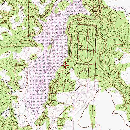 Topographic Map of Hideaway, TX