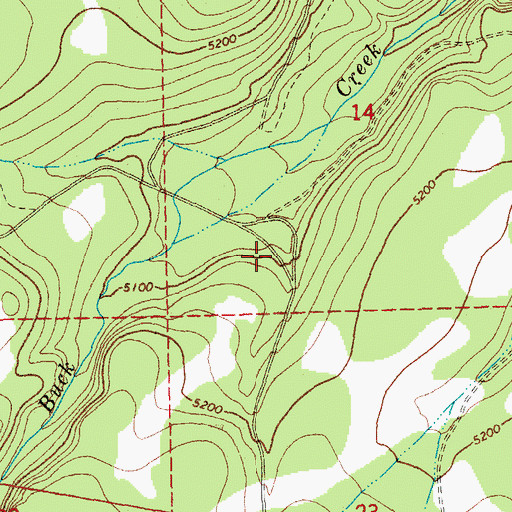 Topographic Map of Upper Buck Creek Recreation Site, OR