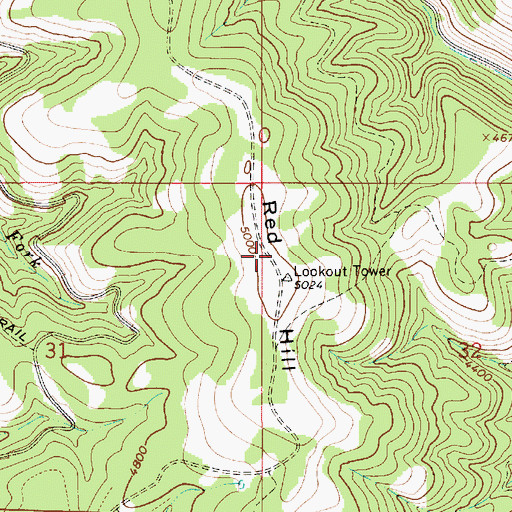 Topographic Map of Red Hill Recreation Site, OR