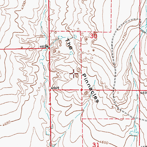 Topographic Map of The Pinnacles, CO