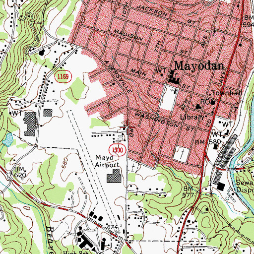Topographic Map of West Side Baptist Church, NC