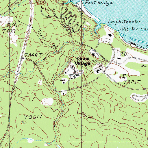 Topographic Map of Grant Village, WY