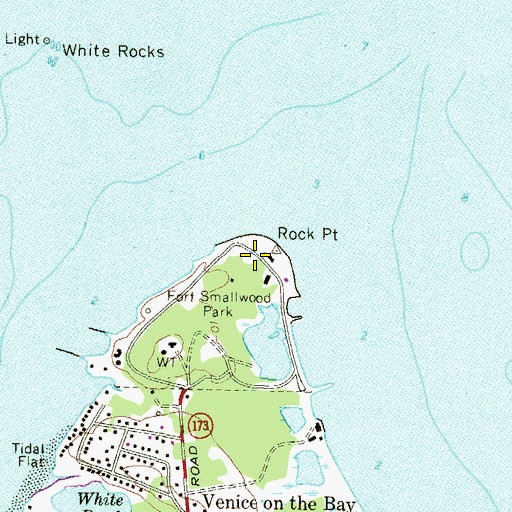 Topographic Map of Battery Hartshorne (historical), MD