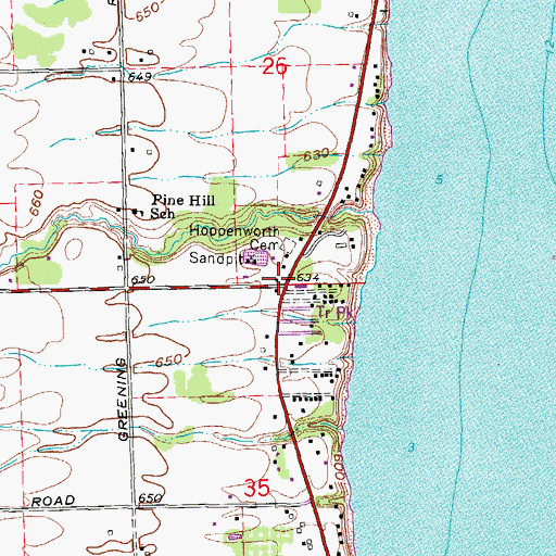 Topographic Map of Pine Hill (historical), MI