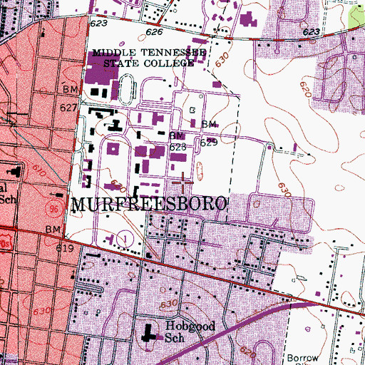 Topographic Map of Felder Hall, TN