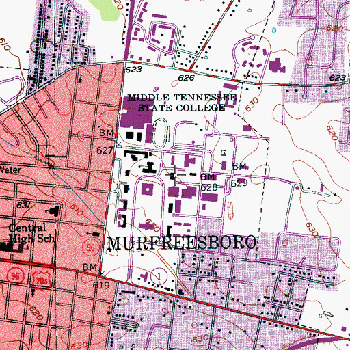 Topographic Map of Jones Hall, TN