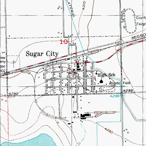 Topographic Map of Sugar City, CO