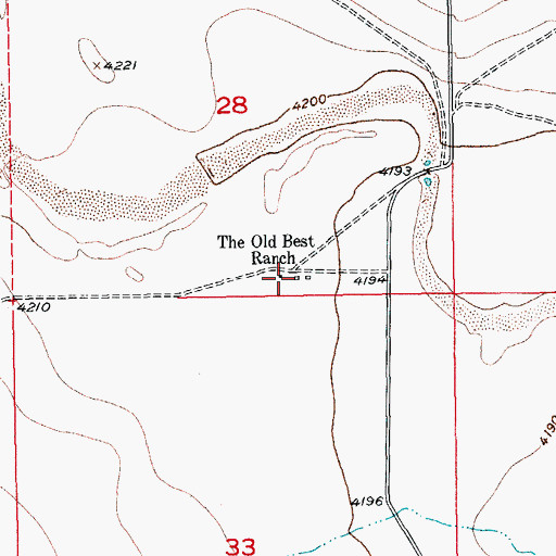 Topographic Map of The Old Best Ranch, CO