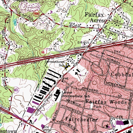 Topographic Map of Providence Elementary School, VA