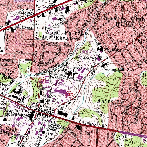 Topographic Map of Willard School, VA