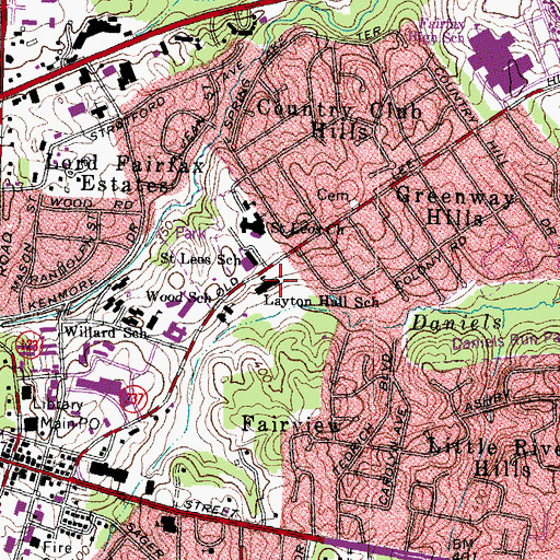Topographic Map of Daniels Run Elementary School, VA