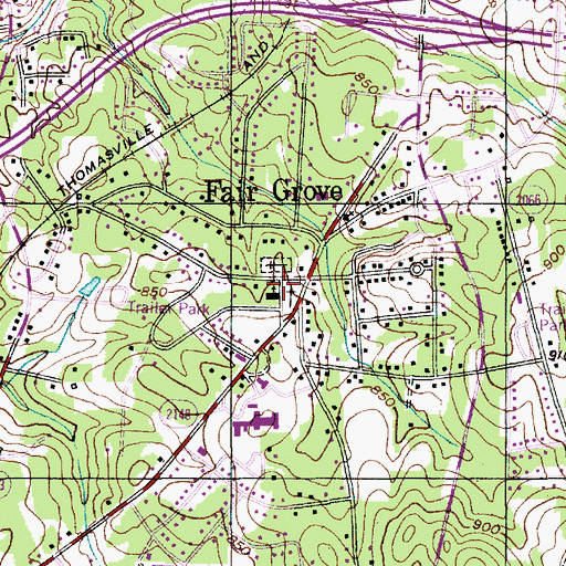Topographic Map of Fair Grove Methodist Church, NC