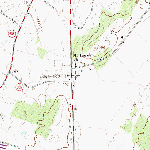 Topographic Map of Old Cemetery, VA