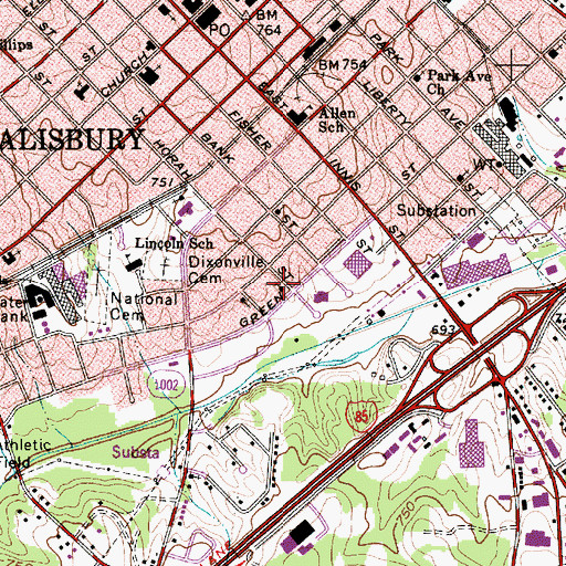 Topographic Map of United House of Prayer, NC