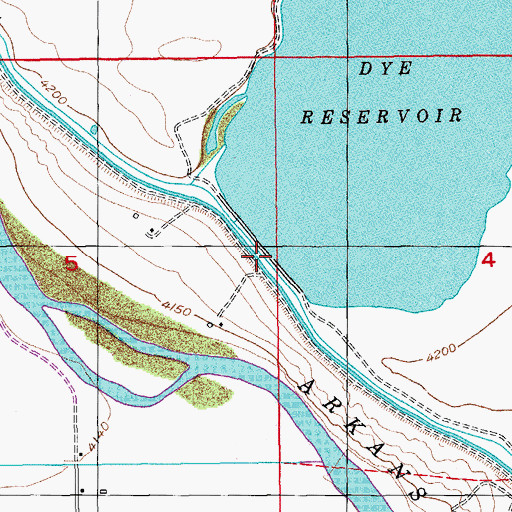 Topographic Map of Dye Reservoir, CO