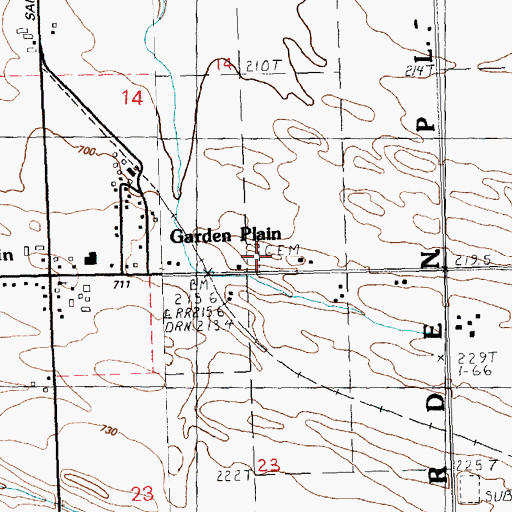 Topographic Map of Garden Plain Cemetery, IL