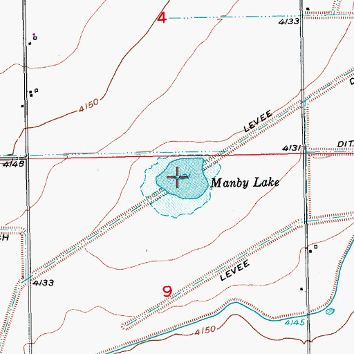 Topographic Map of Manby Lake, CO