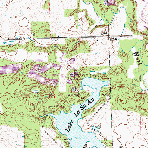 Topographic Map of Hogback Pond, OH