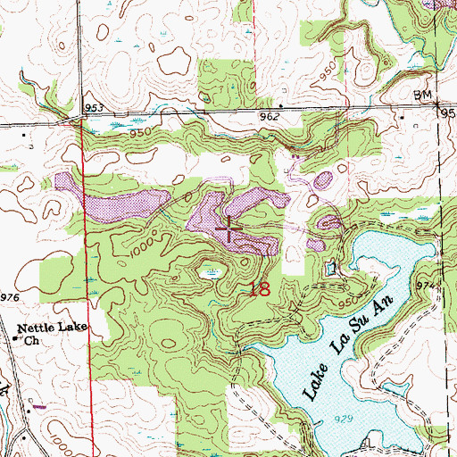 Topographic Map of Lake Sue, OH