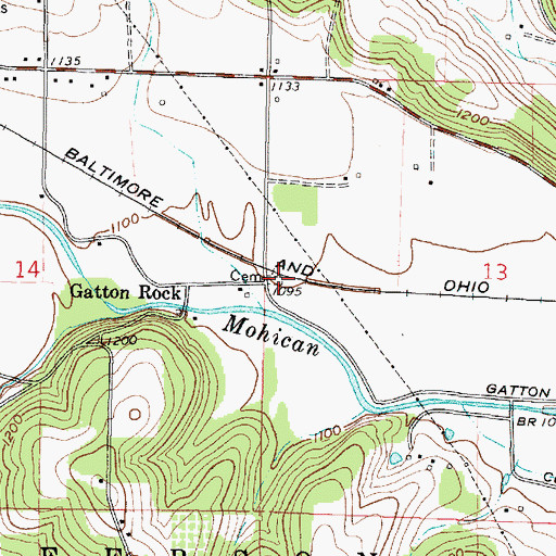 Topographic Map of Lutheran Cemetery, OH