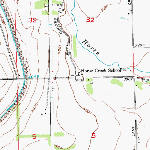 Topographic Map of Horse Creek School, CO