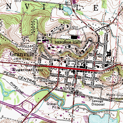 Topographic Map of Burke Hall, OH