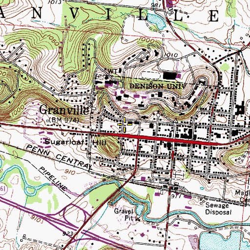 Topographic Map of King Hall, OH