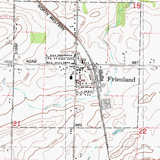 Topographic Map of Randolph Center Cemetery, WI