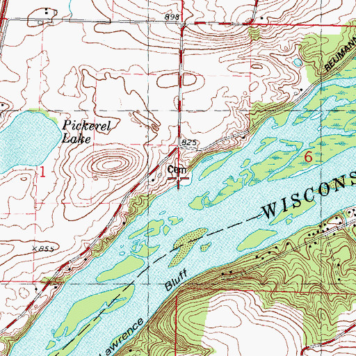 Topographic Map of Rubin-Guenther Cemetery, WI