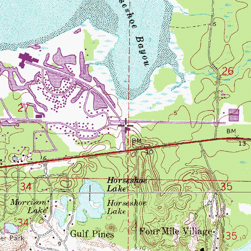 Topographic Map of Sandestin, FL
