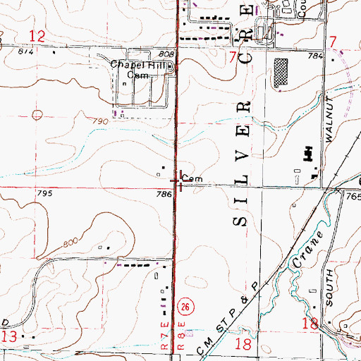 Topographic Map of County Home Cemetery, IL