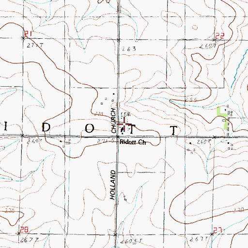 Topographic Map of Ridott Christian Cemetery, IL