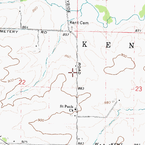 Topographic Map of Saint Pauls Lutheran Cemetery, IL