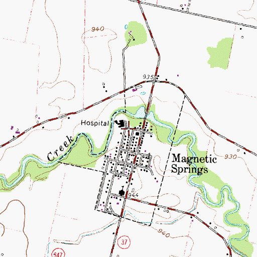 Topographic Map of Leesburg Township Hall, OH