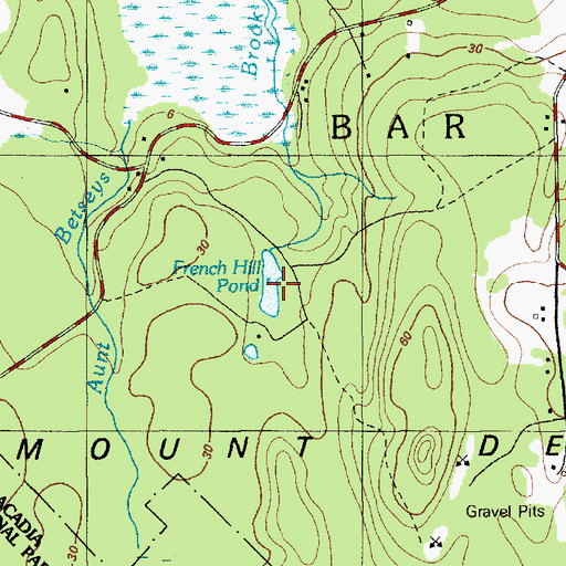 Topographic Map of French Hill Pond, ME