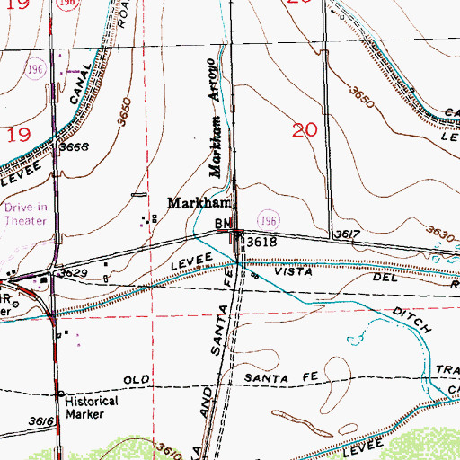 Topographic Map of Markham, CO