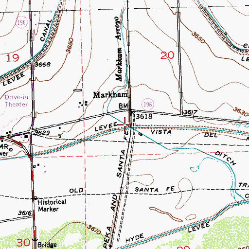Topographic Map of Markham Arroyo, CO