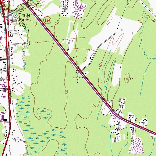 Topographic Map of Tabb Library, VA