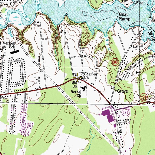 Topographic Map of Smith Cemetery, VA