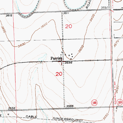 Topographic Map of Parrish, CO
