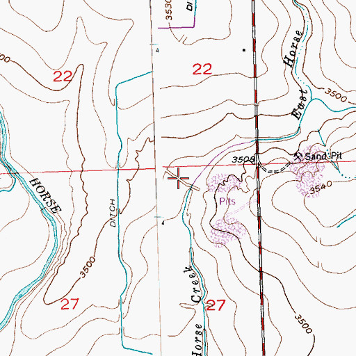 Topographic Map of Wood Reservoir, CO