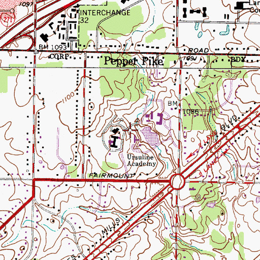 Topographic Map of Pilla Center, OH