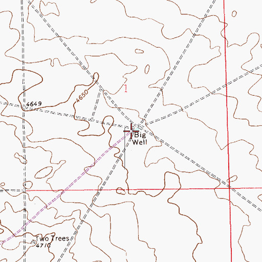 Topographic Map of Big Well, CO