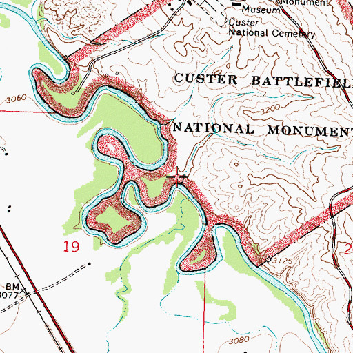 Topographic Map of Deep Ravine, MT