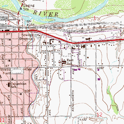 Topographic Map of East School, CO