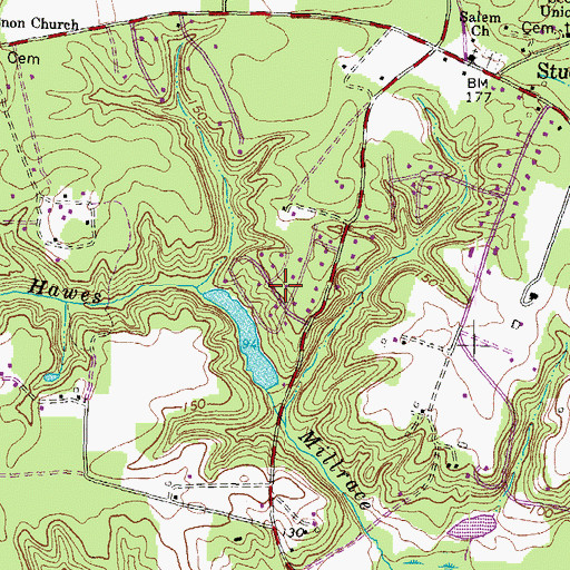 Topographic Map of Rainier Estates, VA
