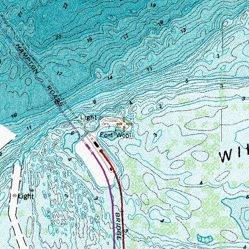 Topographic Map of Battery Gates (historical), VA
